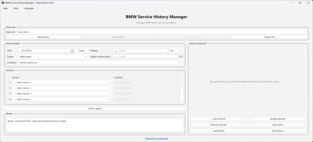 BMW Service History Tool