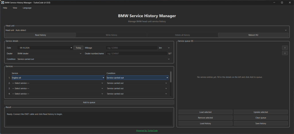 BMW Service History Tool
